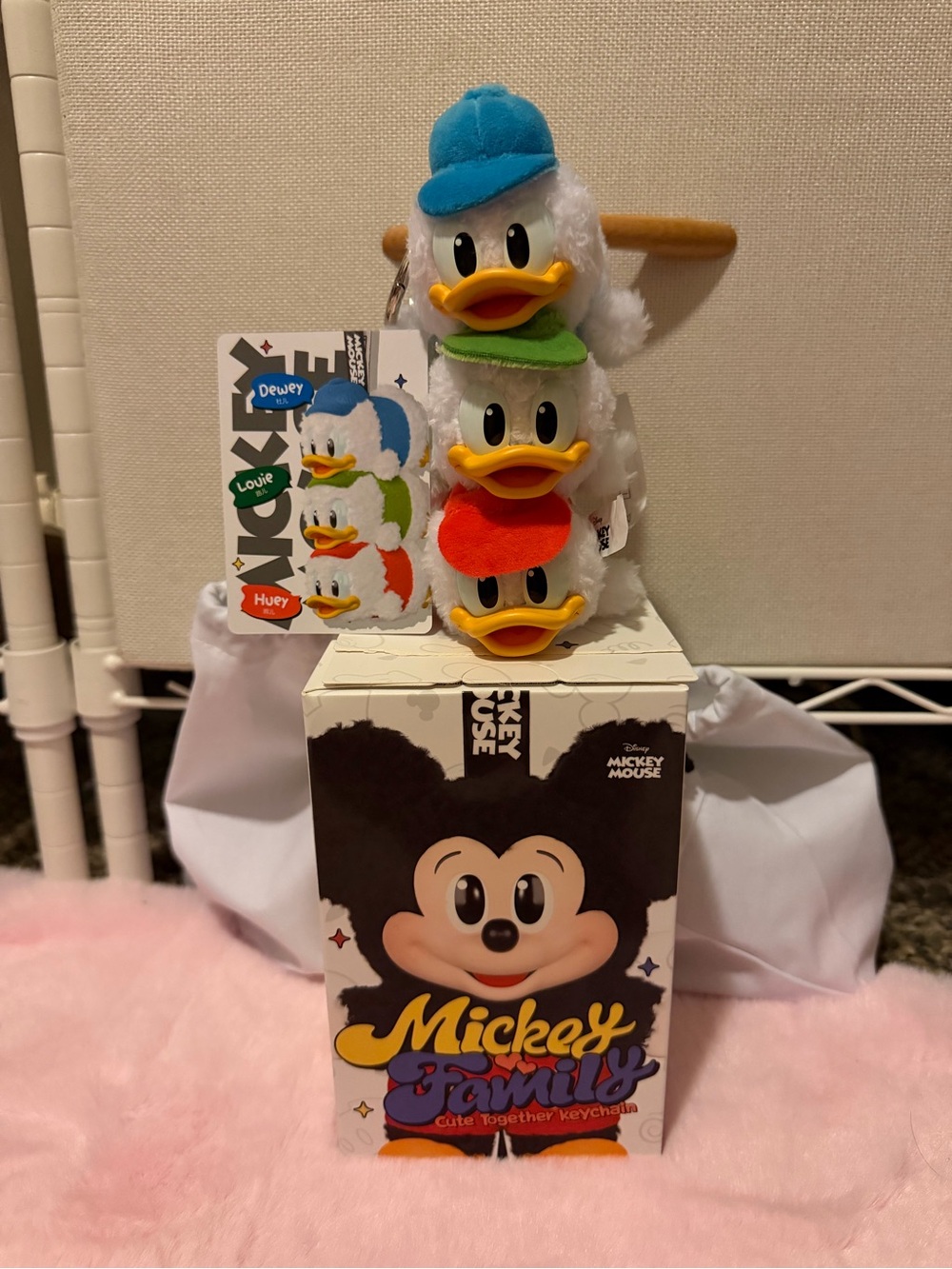 Disney Donald Duck Plush Stacking Keychain - Blue, Green, Red (secret)